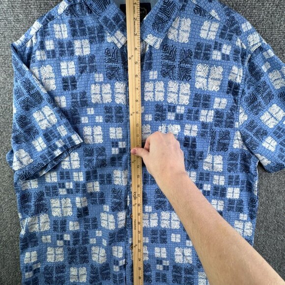 Nat Nast Button Up Shirt Short Sleeve Men’s XL Silk Cotton Geometric Tiki Adult - Picture 3 of 14
